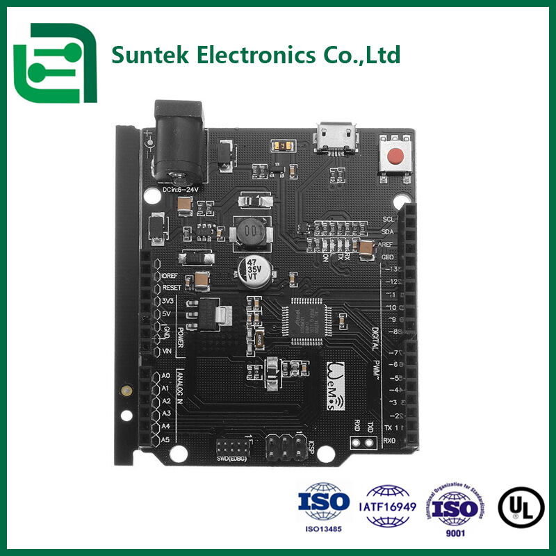 การผลิต PCB แกนโลหะหลายชั้นแบบ SMT ได้รับการรับรอง UL ROHS ISO9001 แผง FR4 4 ชั้นสำหรับระบบอัตโนมัติในอุตสาหกรรม